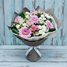 Букет цветов из:  Герберы, Альстромерии и Хризантемы в Лещаном