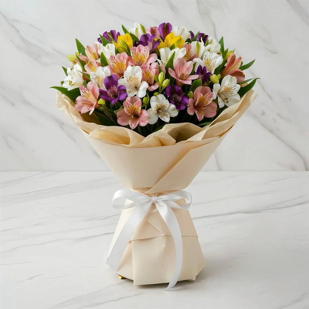 Букет цветов из: Альстромерии в Лещаном