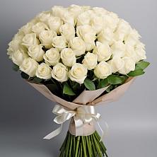 Букет 101 беля роза Белоснежка в Лещаном