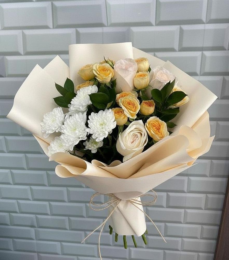 Букет цветов из: Розы и Хризантемы в Лещаном