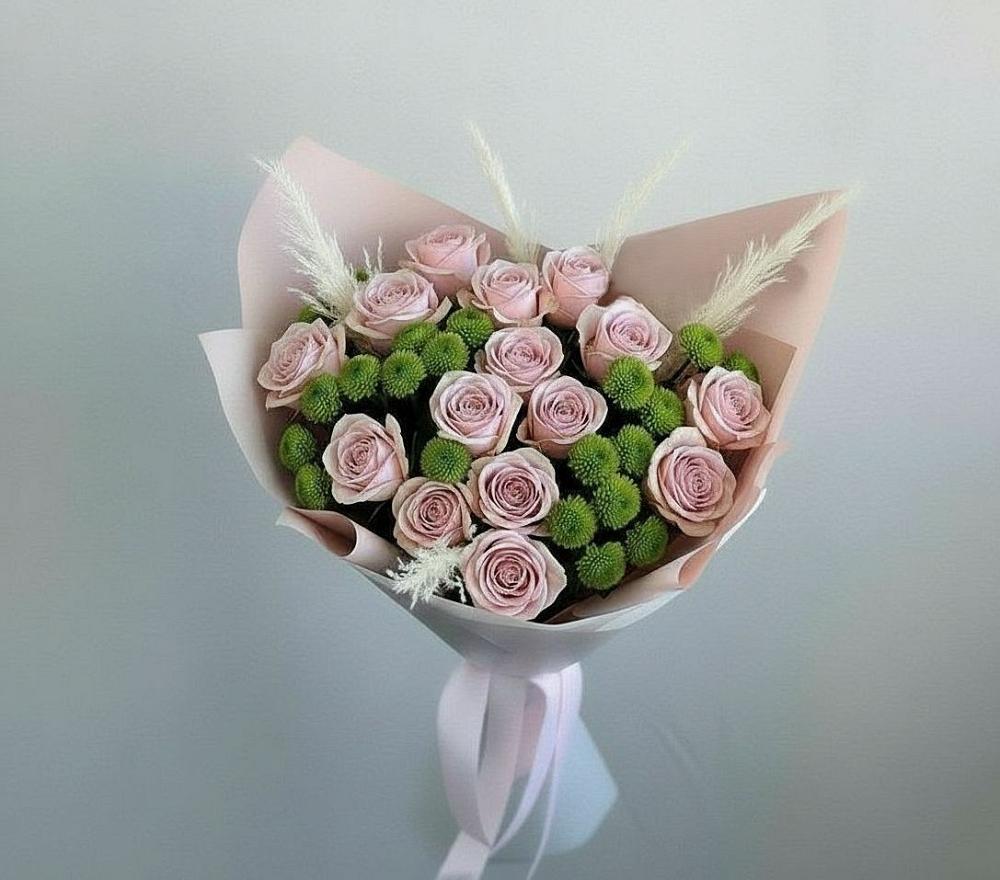 Букет цветов из: Розы и Хризантемы в Лещаном