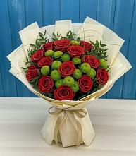 Букет цветов из:  Розы и Хризантемы #REPLACE_PRED# Лещаном