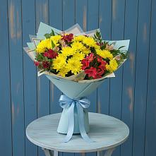 Букет цветов из:  Альстромерии и Хризантемы в Лещаном