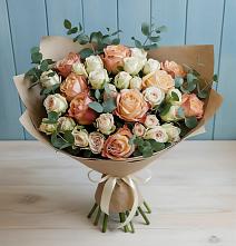 Букет цветов из:  Альстромерии и Розы #REPLACE_PRED# Лещаном